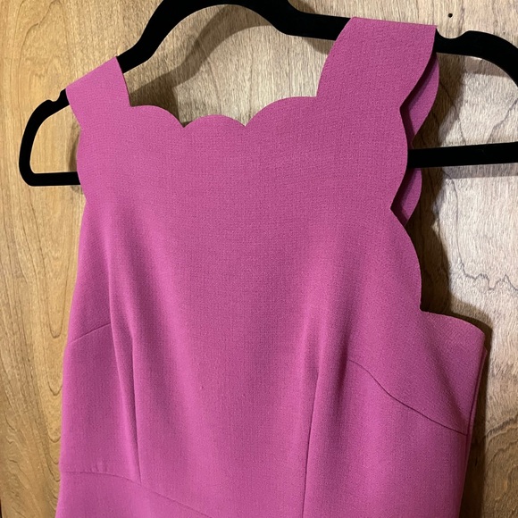 LOFT purple scallop-edged dress - Picture 3 of 4